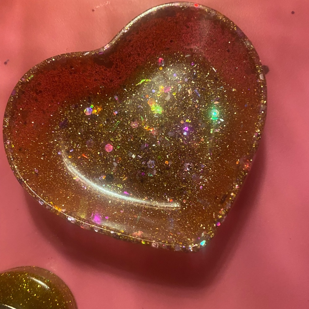 Glittery Heart-Shaped Trinket Dish
